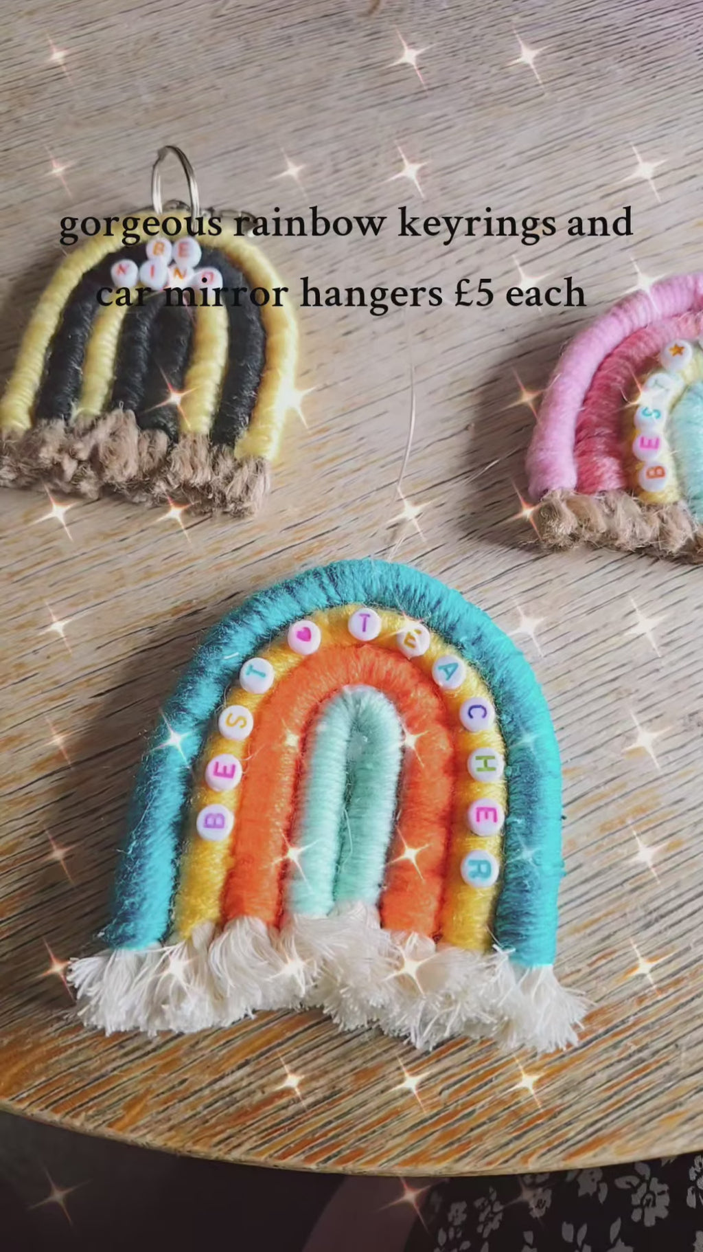 Rainbow keyring/car mirror