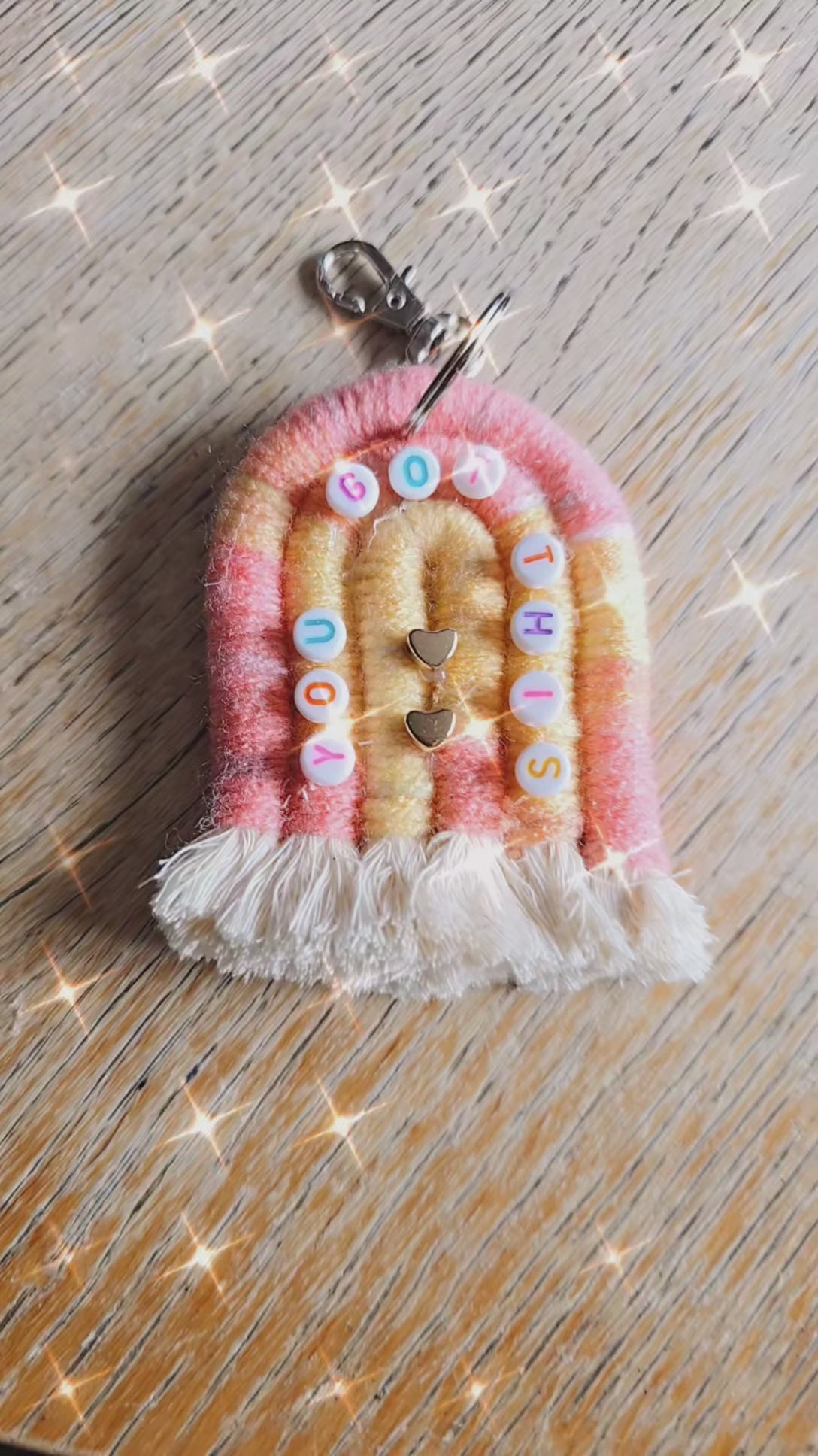 Rainbow keyring/car mirror