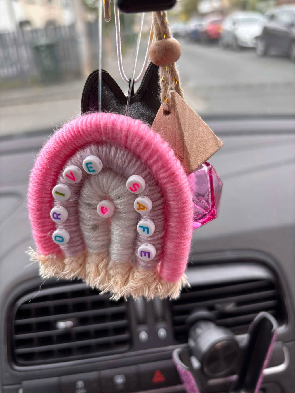 Rainbow keyring/car mirror