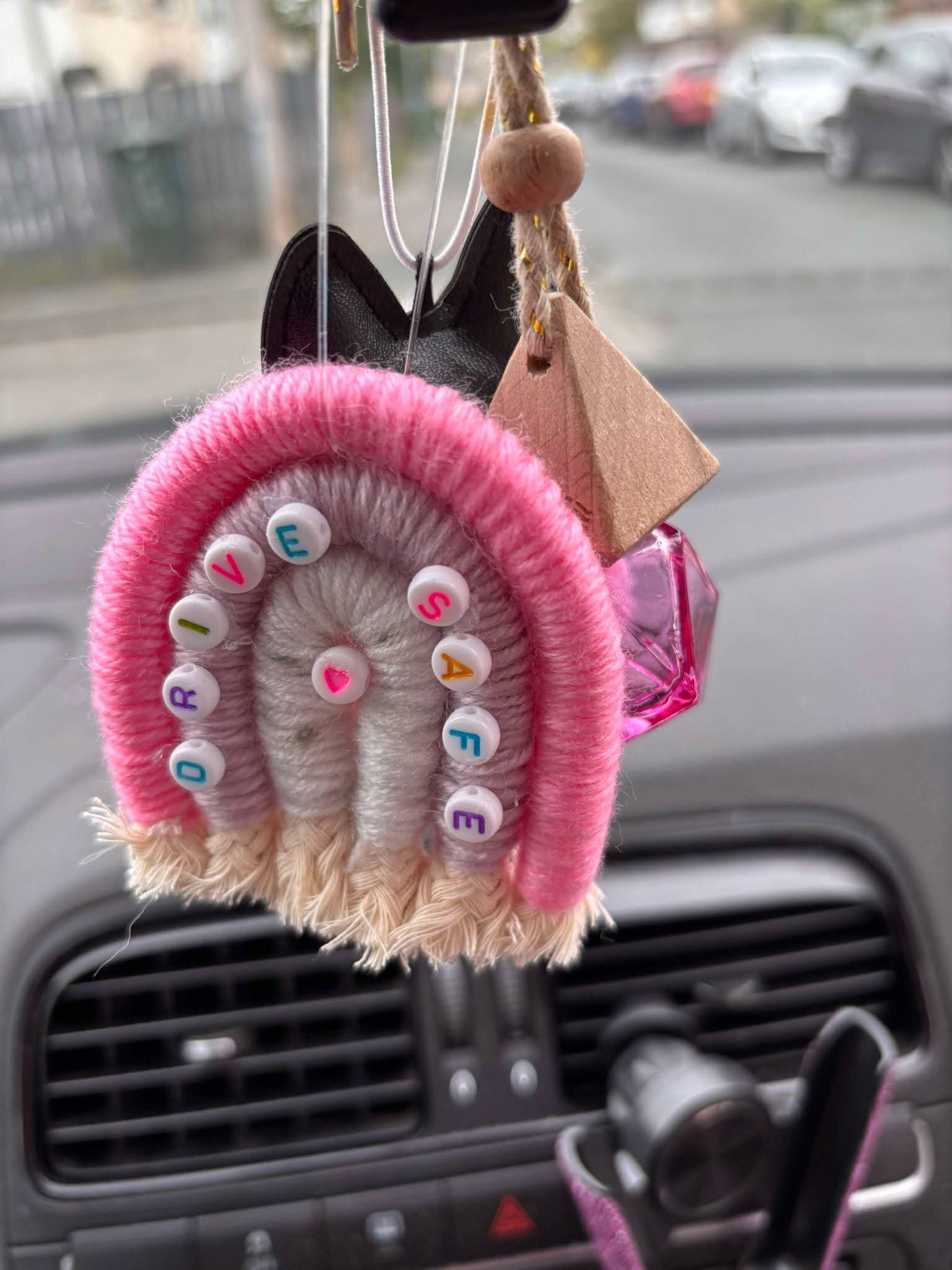 Rainbow keyring/car mirror